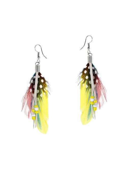 yellow metal drop earrings - 14918565 - Very Small Image - 1