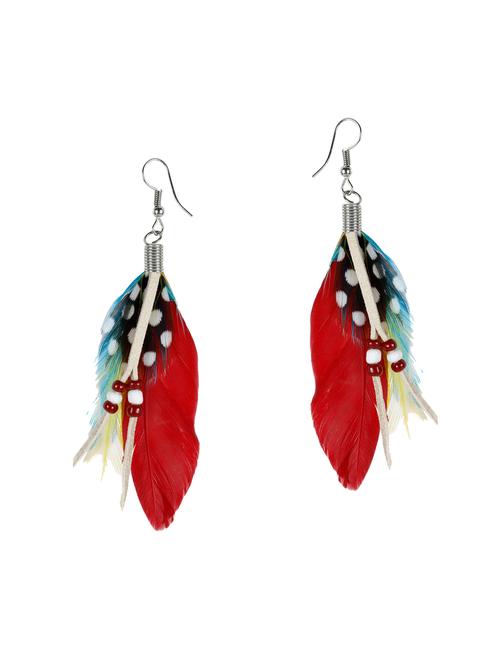 red metal drop earrings - 14918566 - Very Small Image - 1