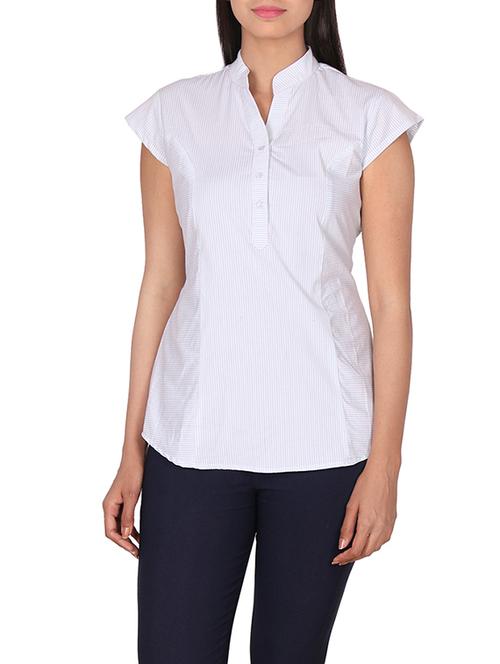 white striped cotton top - 14918618 - Standard Image - 1