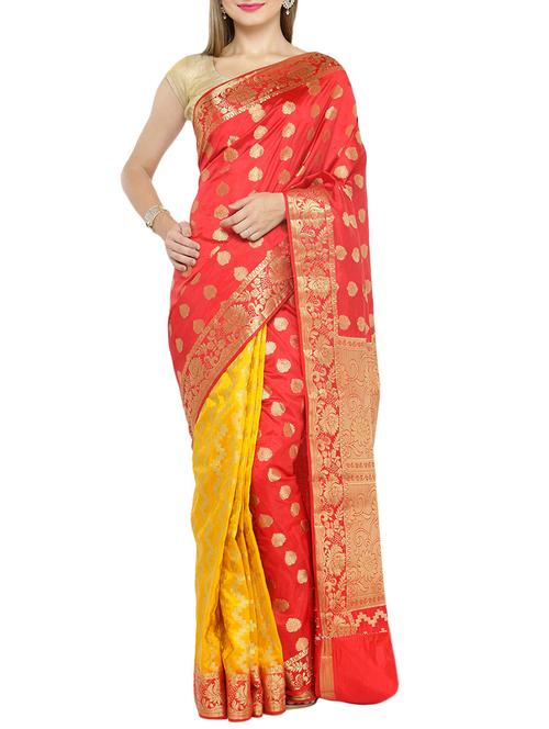 multi art silk woven saree with blouse - 14918696 - Very Small Image - 1