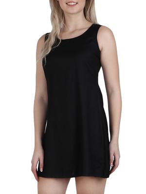 solid black rayon a-line dress - 14918780 - Standard Image - 2