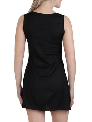 solid black rayon a-line dress - 14918780 - Standard Image - 3