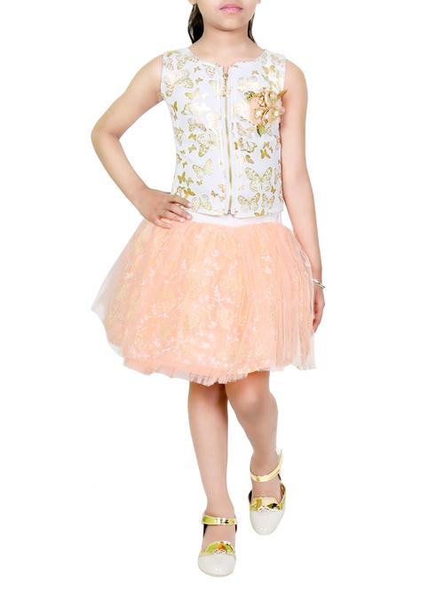 peach net frock - 14918815 - Standard Image - 1
