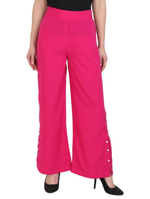 pink rayon straight palazzo - 14918938 - Standard Image - 1