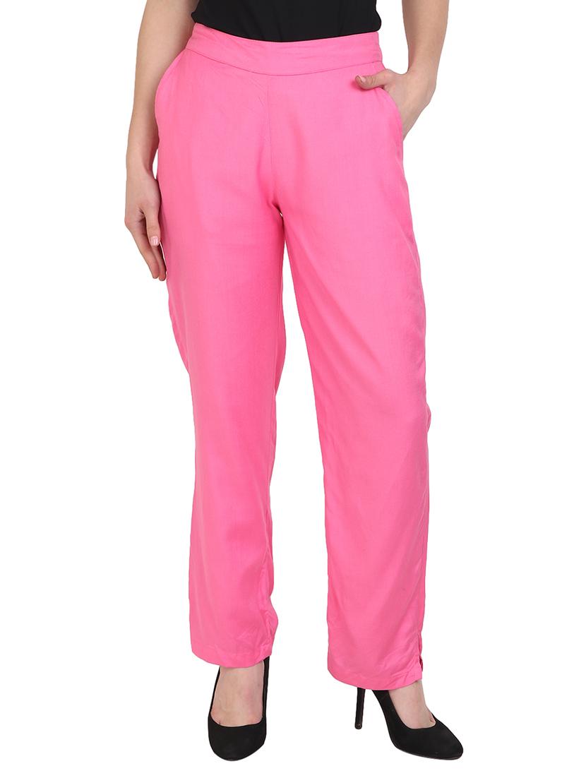 pink viscose straight palazzo - 14918944 - Zoom Image - 1