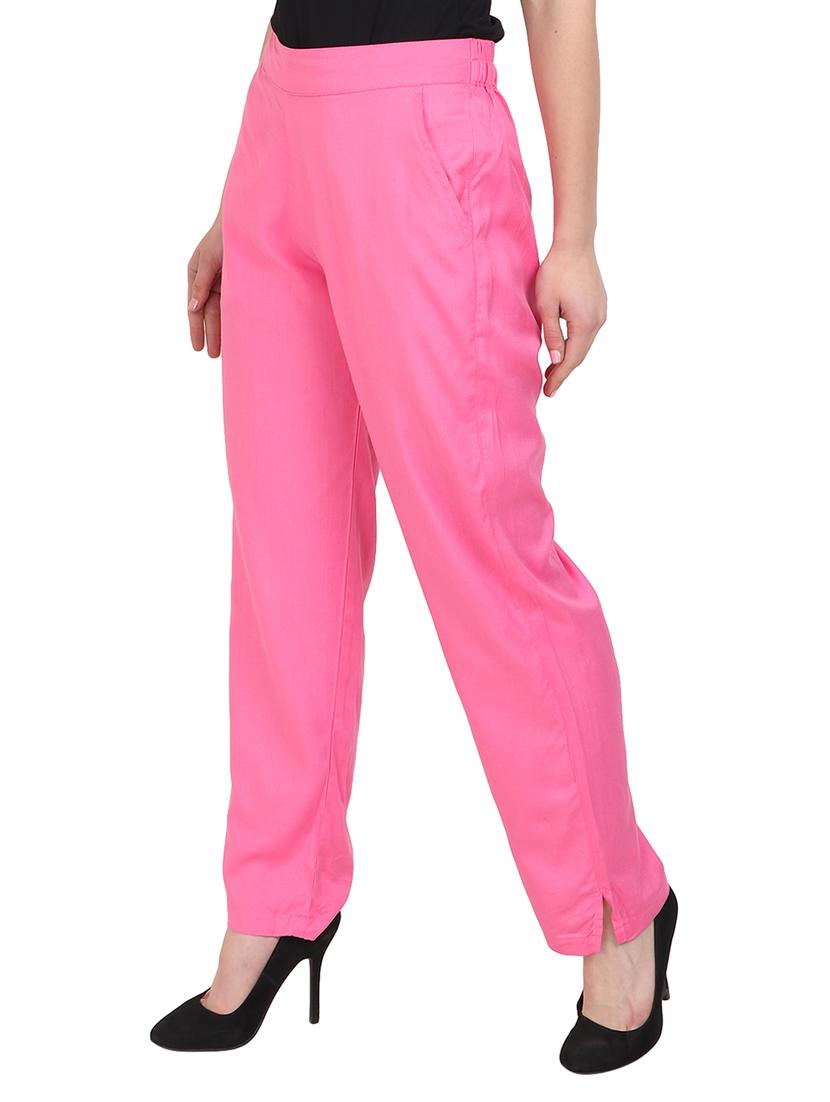 pink viscose straight palazzo - 14918944 - Zoom Image - 2