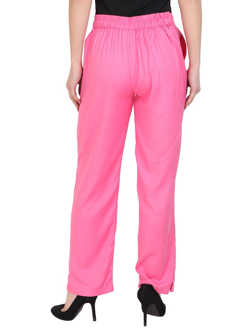pink viscose straight palazzo - 14918944 - Zoom Image - 3