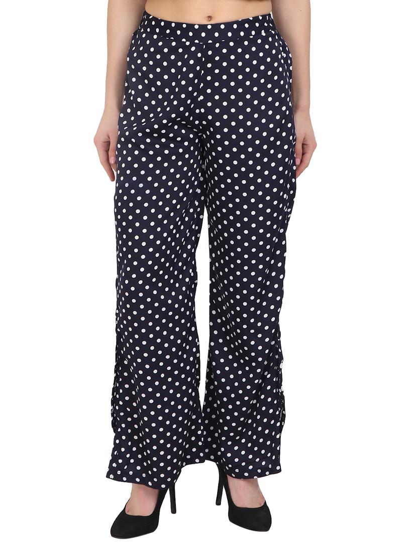 navy blue crepe palazzo - 14918948 - Zoom Image - 1