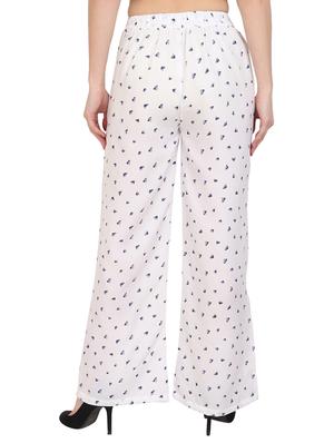 white printed crepe palazzo - 14918958 - Standard Image - 3
