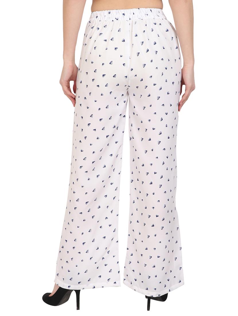 white printed crepe palazzo - 14918958 - Zoom Image - 3