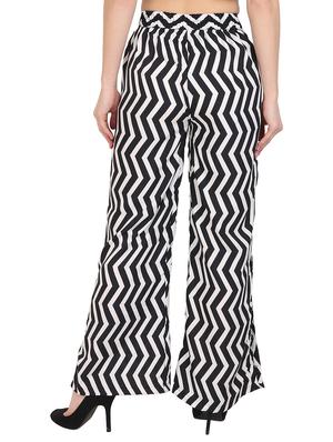 black printed crepe palazzo - 14918961 - Standard Image - 3
