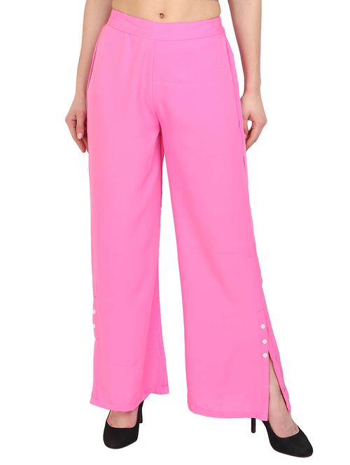 pink rayon straight palazzo - 14918967 - Standard Image - 1