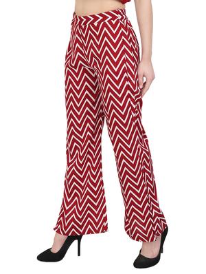 red printed crepe palazzo - 14919001 - Standard Image - 2