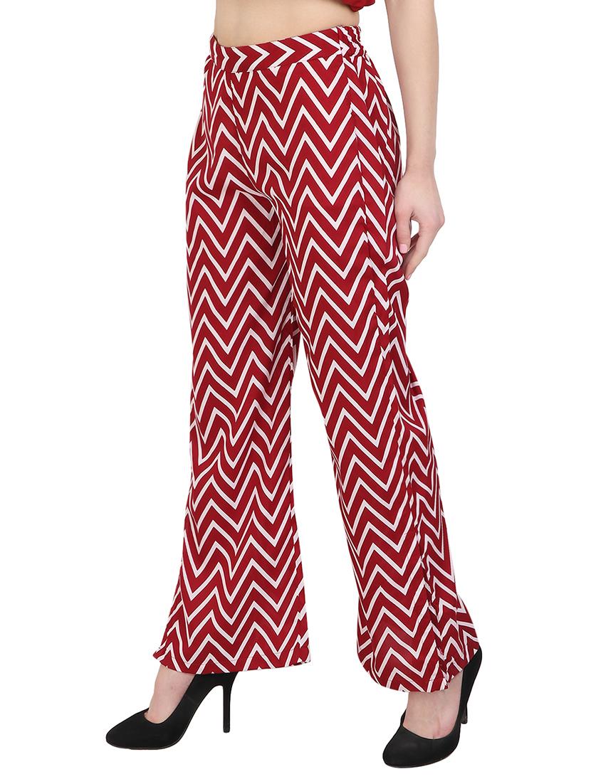 red printed crepe palazzo - 14919001 - Zoom Image - 2
