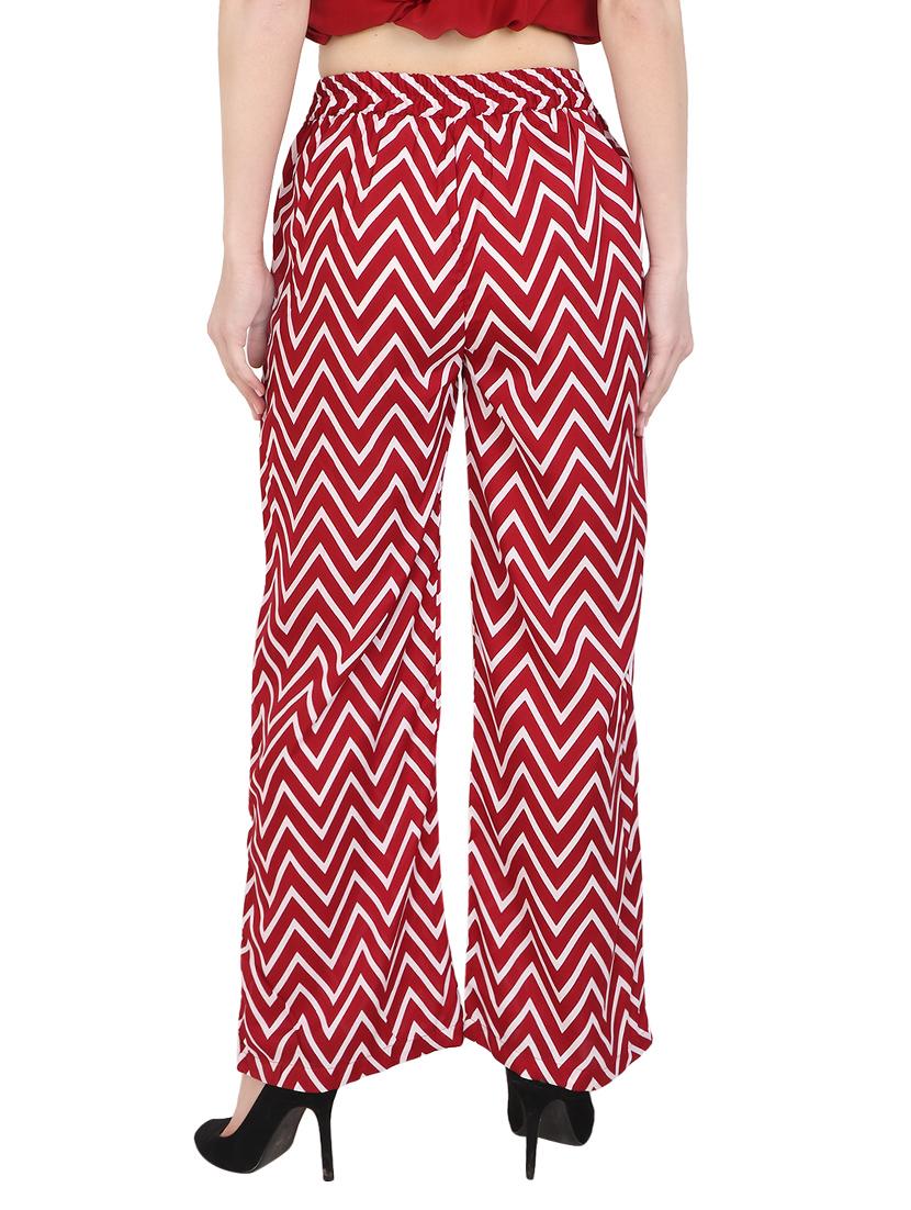 red printed crepe palazzo - 14919001 - Zoom Image - 3