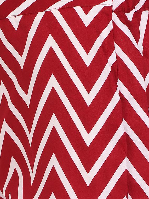 red printed crepe palazzo - 14919001 - Zoom Image - 4