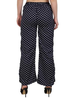 navy blue crepe palazzo - 14919035 - Standard Image - 3