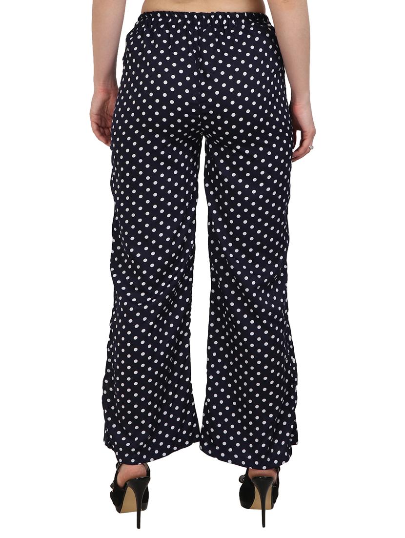 navy blue crepe palazzo - 14919035 - Zoom Image - 3