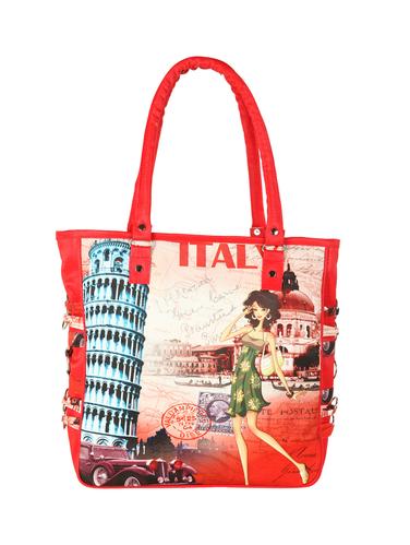red leatherette regular handbag - 14919872 - Very Small Image - 1
