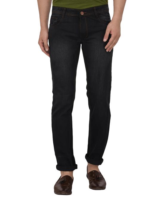 black cotton washed jeans - 14920203 - Standard Image - 1