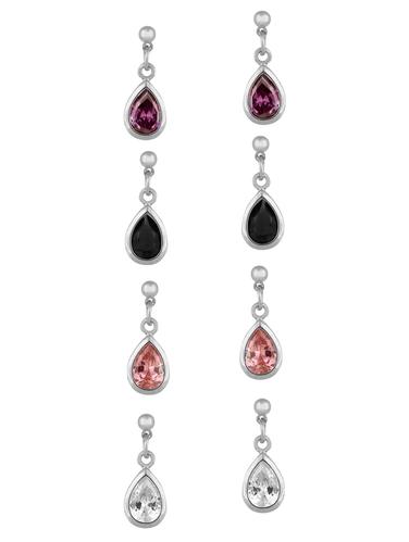 multi colored brass drop (set of 6) earrings - 14920553 - Very Small Image - 1