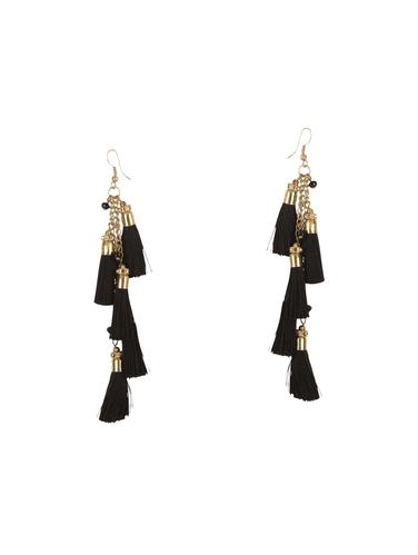 black metal tassel earrings - 14920985 - Very Small Image - 1