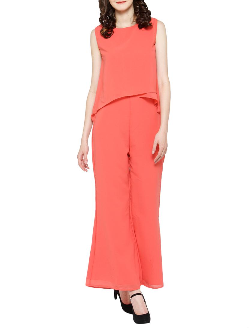 orange solid full leg jumpsuit - 14921050 - Zoom Image - 1