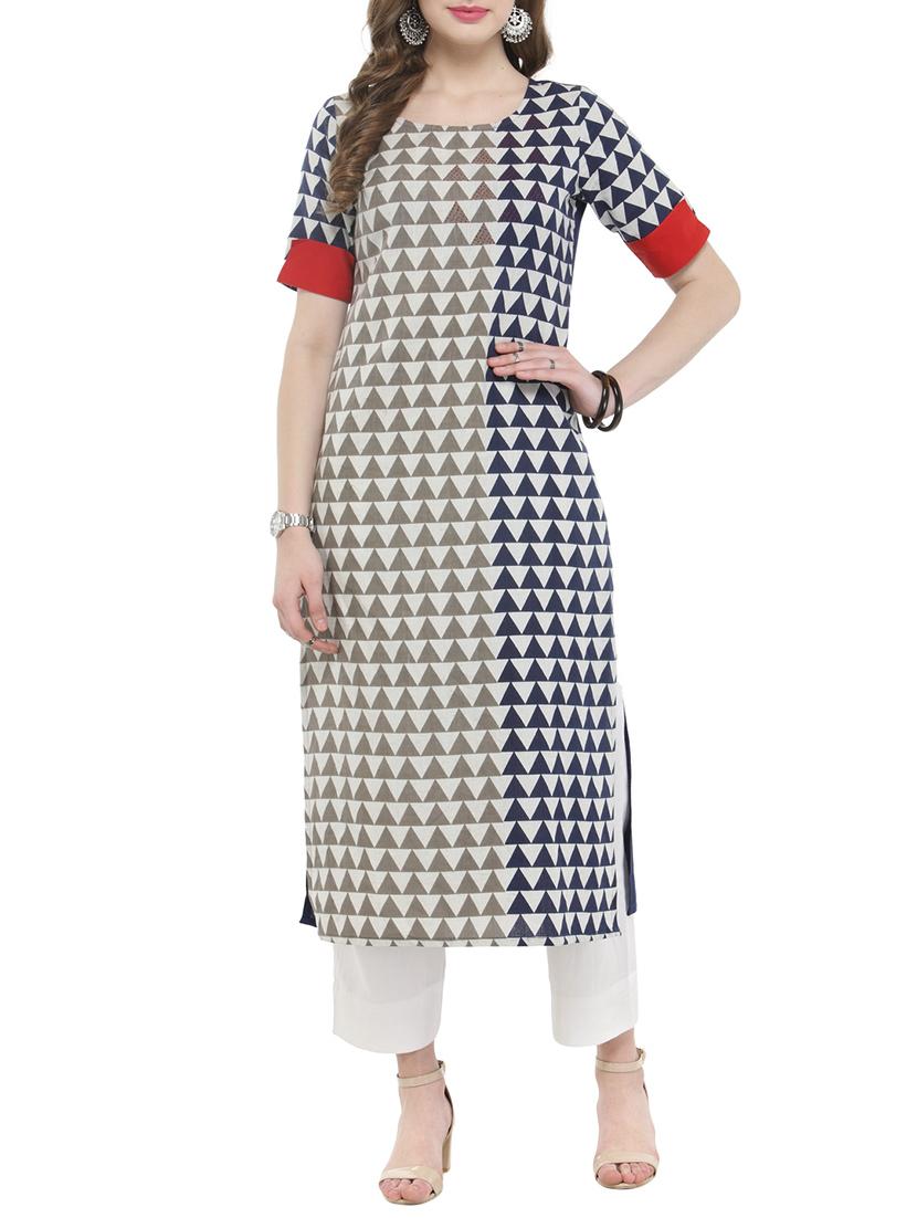 Geometric straight kurta & straight pant - 14921208 - Zoom Image - 1