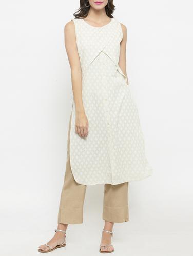 printed drape yoke kurta - 14921213 - Very Small Image - 1