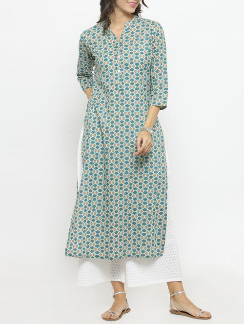 multi cotton kurta palazzo set - 14921221 - Standard Image - 1