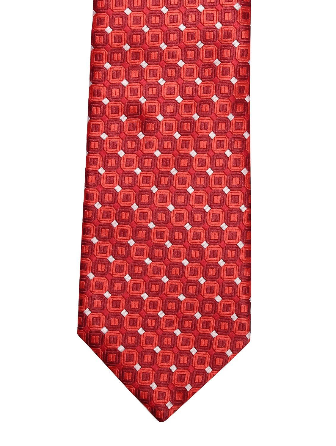 red micro fiber tie with pocket square and cufflinks - 14921248 - Zoom Image - 2