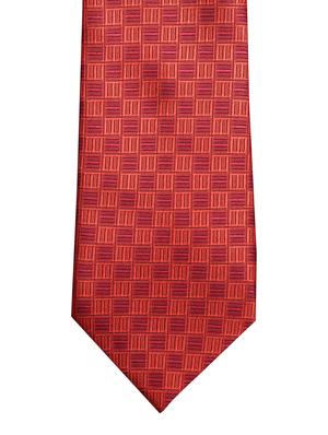 red micro fiber tie with tie pin, pocket square, cufflinks and brooch - 14921284 - Standard Image - 2