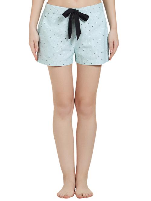 Light blue printed cotton shorts - 14921326 - Standard Image - 1