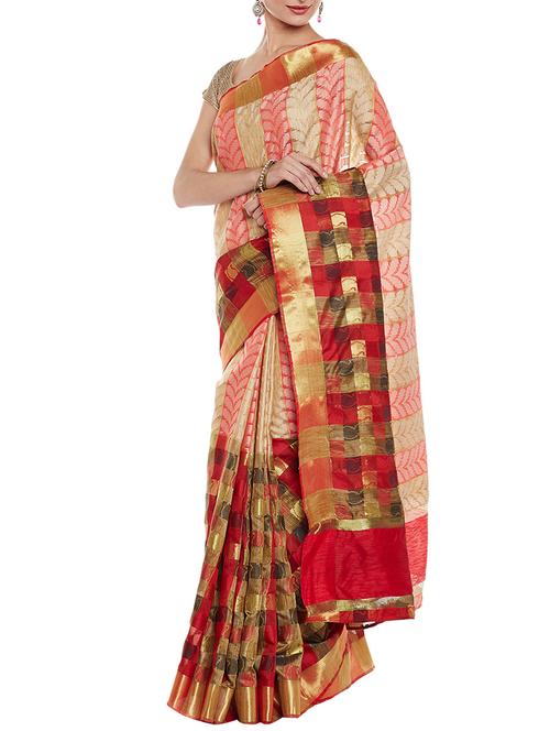 multi art silk woven saree with blouse - 14921332 - Very Small Image - 1