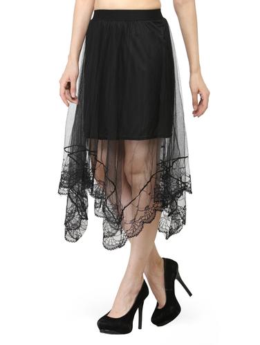 black net asymmetric skirt - 14921436 - Very Small Image - 1