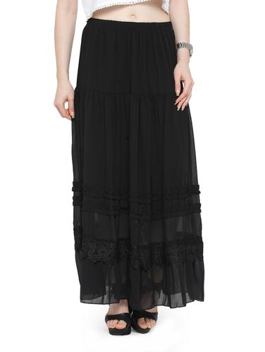 black chiffon maxi skirt - 14921458 - Very Small Image - 1