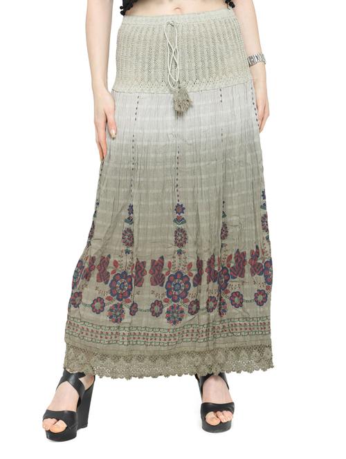Grey cotton ombre printed maxi skirt - 14921468 - Standard Image - 1