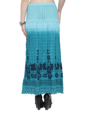 blue cotton ombre printed maxi skirt - 14921469 - Standard Image - 3