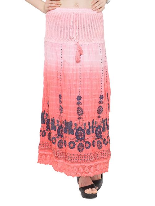 pink cotton ombre printed maxi skirt - 14921470 - Standard Image - 1