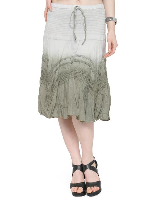 green cotton ombre a-line skirt - 14921474 - Very Small Image - 1