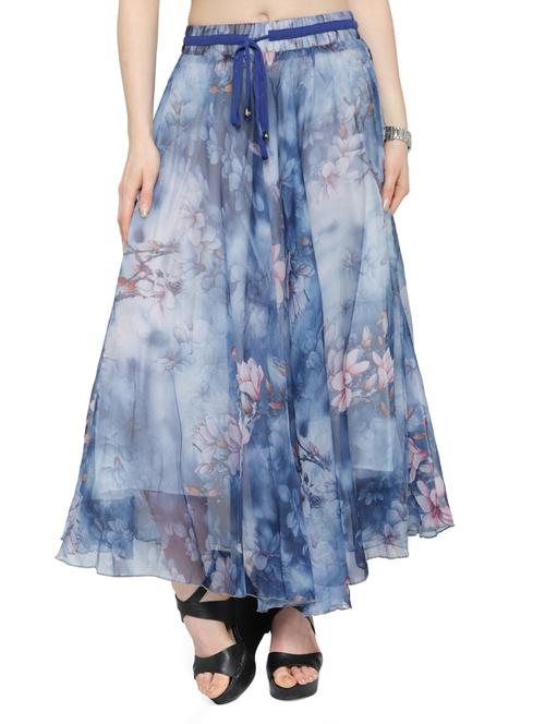 blue chiffon maxi skirt - 14921490 - Standard Image - 1