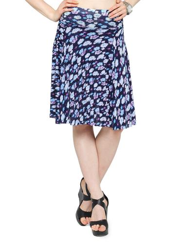 blue chiffon flared skirt - 14921517 - Very Small Image - 1