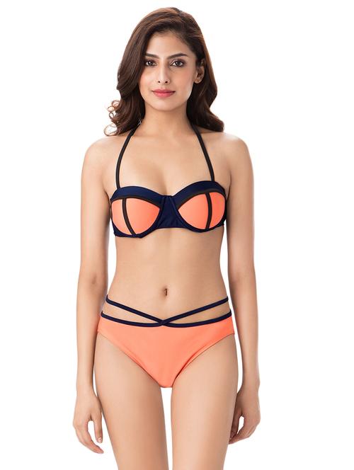orange solid bikini - 14921540 - Standard Image - 1