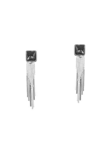 silver metal drop earrings - 14921584 - Very Small Image - 1