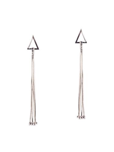 silver metal drop earrings - 14921805 - Very Small Image - 1