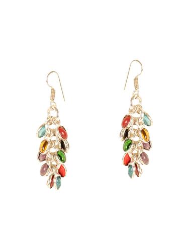 multi colored metal drop earrings - 14922056 - Very Small Image - 1