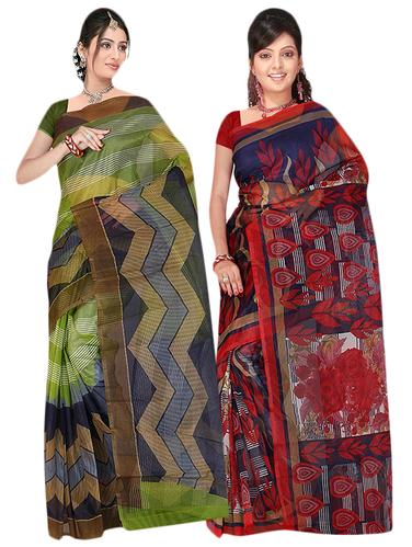 multi net combos saree with blouse - 14922289 - Very Small Image - 1