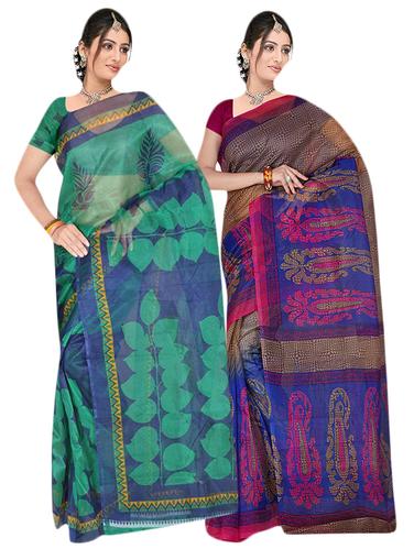 multi net combos saree with blouse - 14922295 - Very Small Image - 1