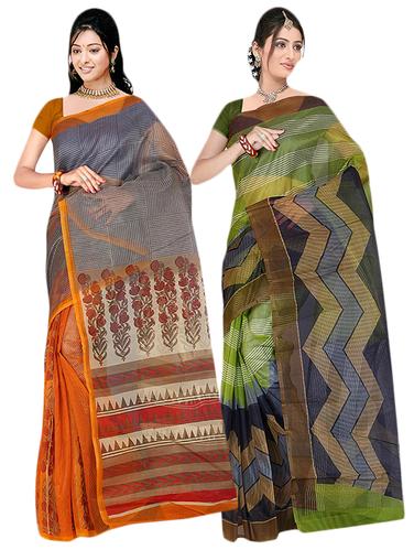multi net combos saree with blouse - 14922303 - Very Small Image - 1