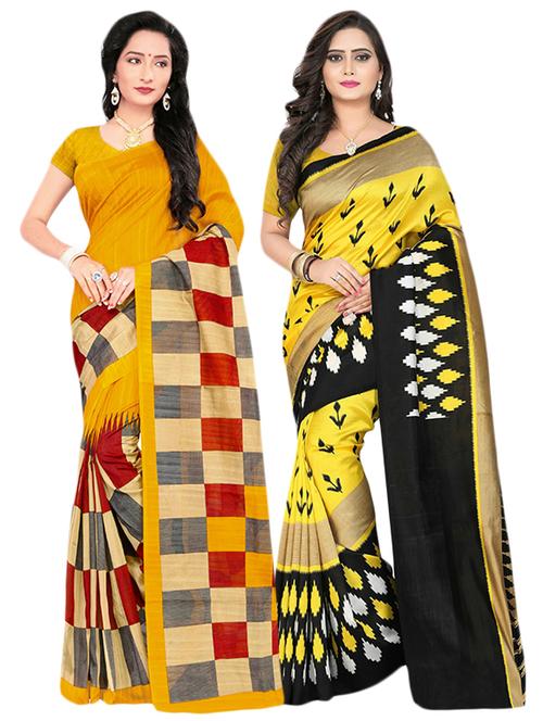 multi cotton silk combos saree with blouse - 14922338 - Standard Image - 1